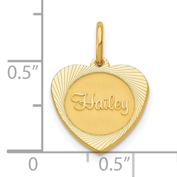 Sterling Silver/Gold-plated Small Heart Disc with Name Charm - Picture 3 of 4